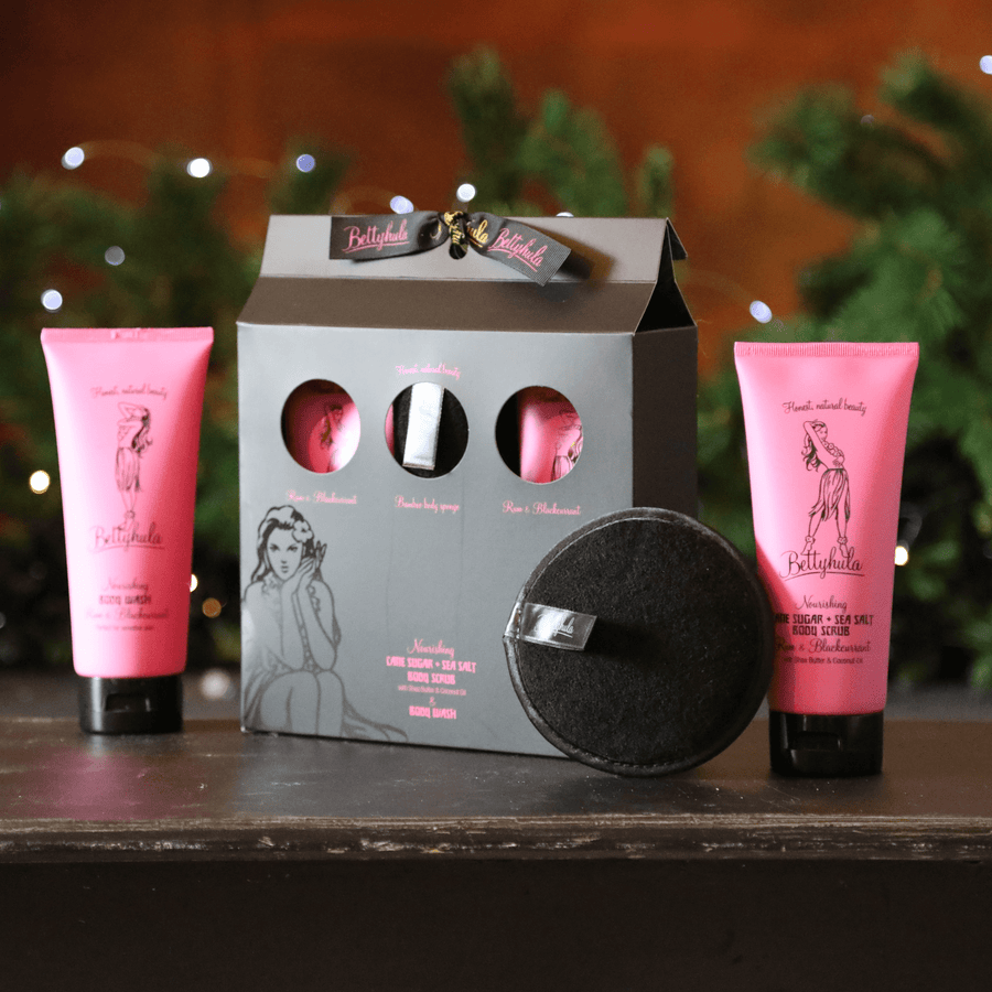 Betty Hula gifts Body & Shower Gift Set. Rum & Blackcurrant