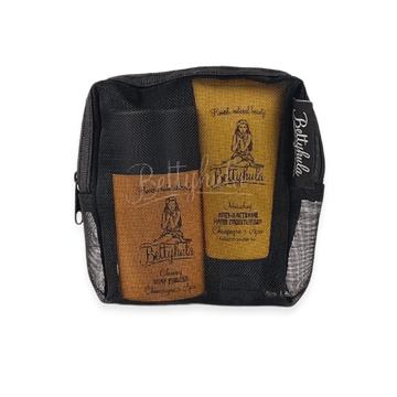 Bettyhula gifts Champagne & Spice powdered hand soap & hand cream with bamboo sponge in wash bag