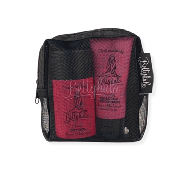 Bettyhula gifts Rum & Blackcurrant powdered hand soap & hand cream with bamboo sponge in wash bag